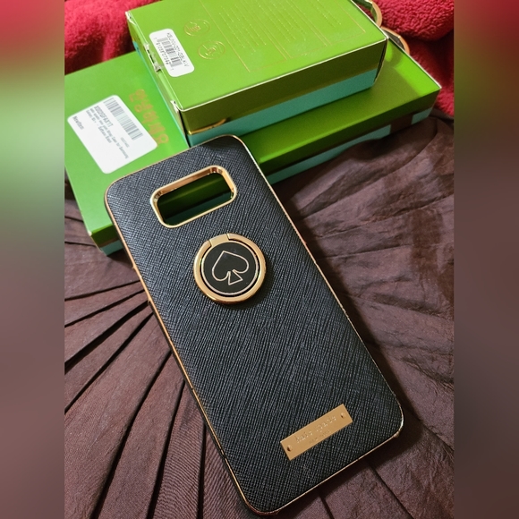 KATE SPADE Black/Gold Samsung Galaxy S8+ Cellphone Wrap Case - Picture 2 of 11